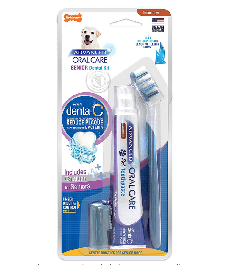 Kit dental para peludos viejitos sabor tocineta Advanced oral care