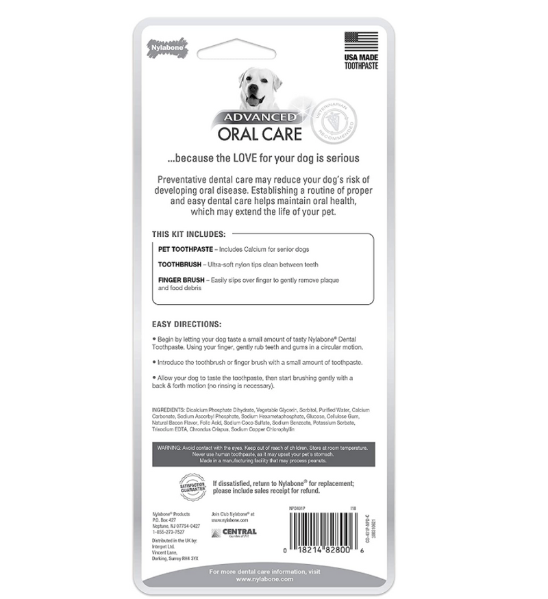 Kit dental para peludos viejitos sabor tocineta Advanced oral care