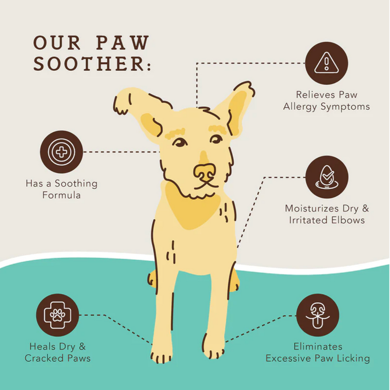 Barra Paw Soother 2 onzas Bálsamo curativo para huellitas (empaque biodegradable)